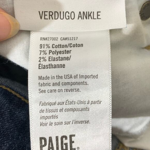 Paige verdugo ankle cropped jeans Womens 28 raw hem - Picture 7 of 7